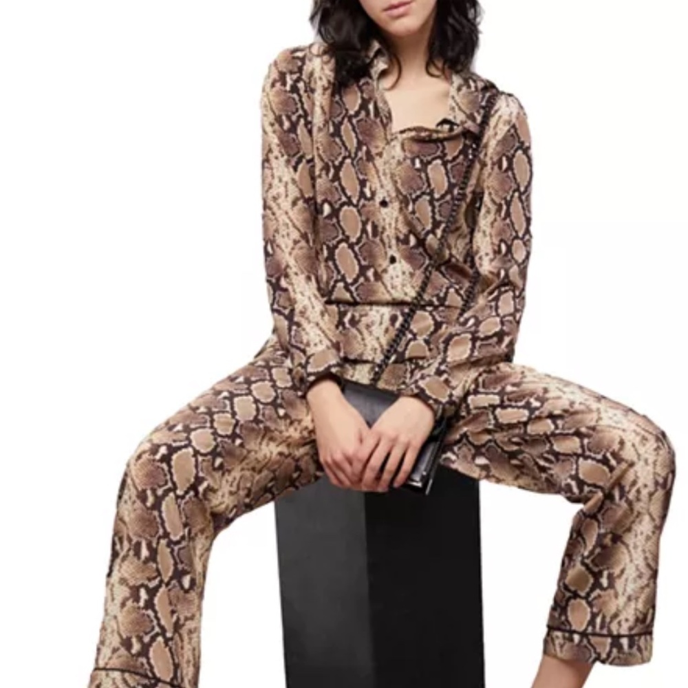 The kooples silk python button up shirt